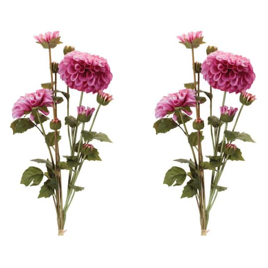 Michaels, Melrose 24" Artificial Zinnia Flower Bundles, 2ct. – Category: Stem Bundles
